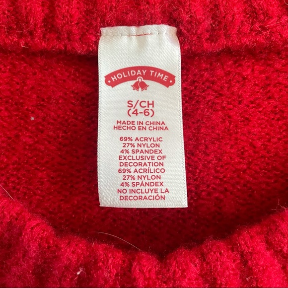 Christmas Sweater Red Gold Green Sequin Ornament Women’s Small 4-6 - Picture 4 of 7